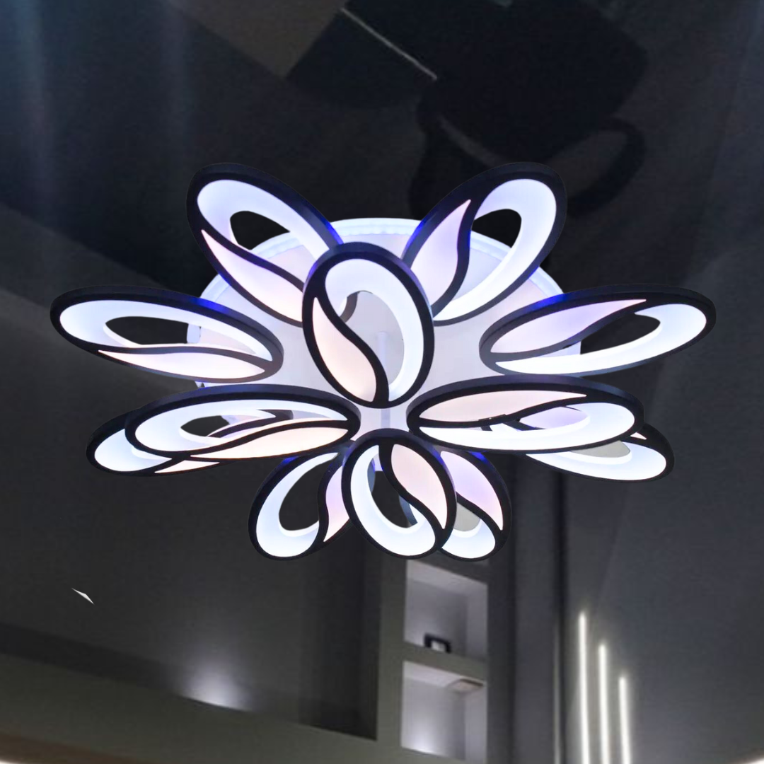 Люстра Led в гостиную Linisoln 180W до 30 м² колір Чорний 5565/8+4 BK 3color, фото 1