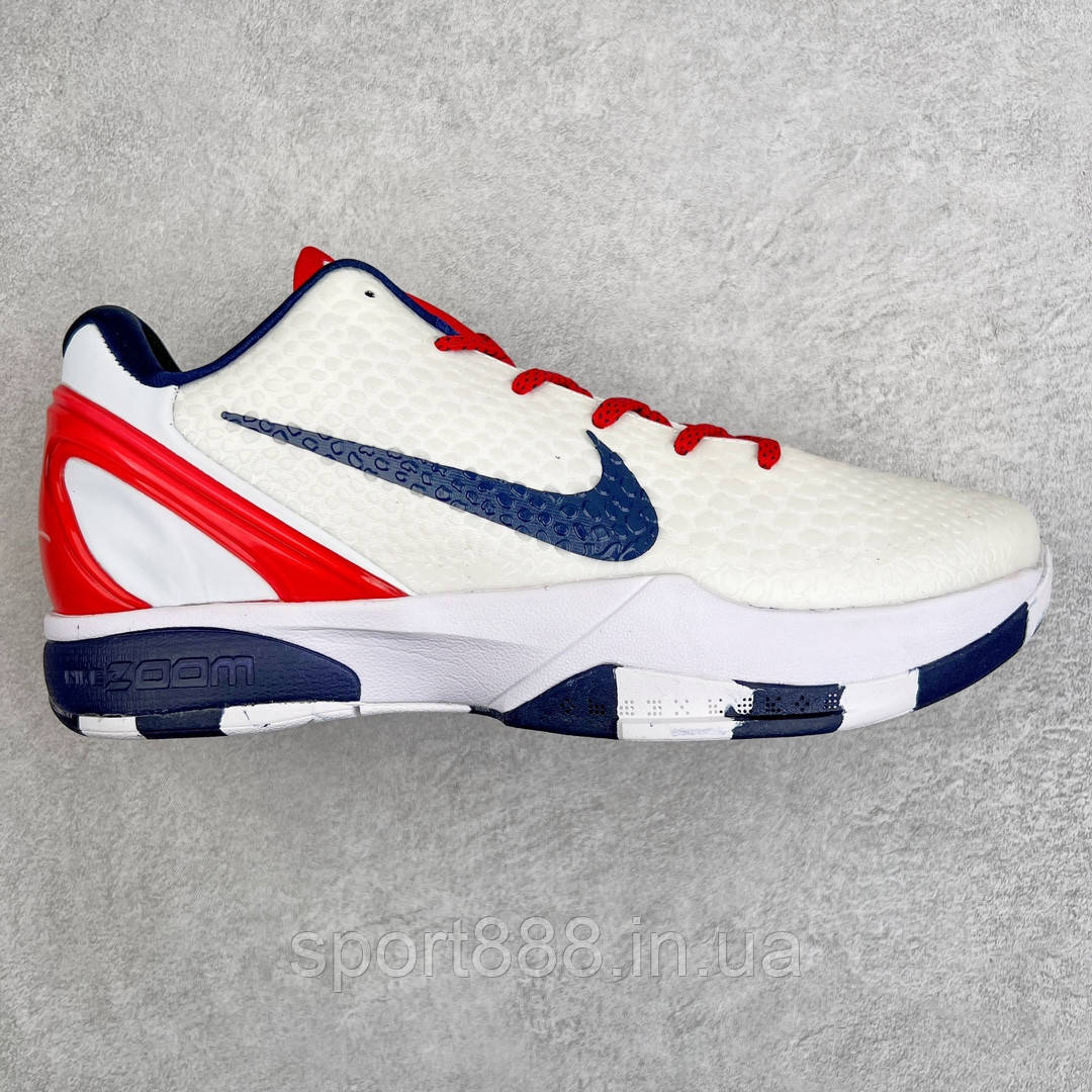Eur40-46 NIKE KOBE 6 PROTRO Team USA чоловічі баскетбольні кросівки білі, фото 1
