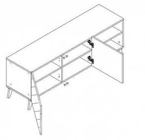 Тумба під телевізор Холлі 1,5 м 535х1500х400мм білий + білий глянець Світ Меблів, фото 2