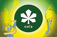 Прапор міста «Київ» 1350х900 мм, штучний шовк, зелений / Прапори областей та міст України