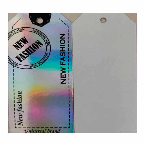 Бирка картонная серебро для одежды Этикетка бумажная навесная готовая ...