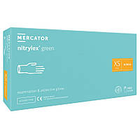 Нитриловые перчатки Mercator Nitrylex Green размер XS зеленые (50 пар)