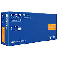 Нітрилові рукавички Mercator Nitrylex Basic розмір XS сині (50 пар)