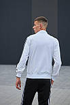 Спортивний костюм чоловічий Adidas Адідас весна-осінь з лампасами (кофта + штани) білий Туреччина. Живе фото, фото 2