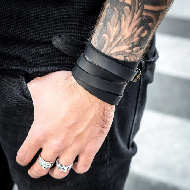 Чоловічий браслет з натуральної шкіри OLDCRAFT 140