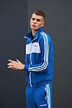 Спортивний костюм чоловічий Adidas Адідас весна-осінь з лампасами (кофта + штани) синій Туреччина. Живе фото, фото 3