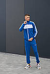 Спортивний костюм чоловічий Adidas Адідас весна-осінь з лампасами (кофта + штани) синій Туреччина. Живе фото, фото 5