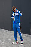 Спортивний костюм чоловічий Adidas Адідас весна-осінь з лампасами (кофта + штани) синій Туреччина. Живе фото, фото 6