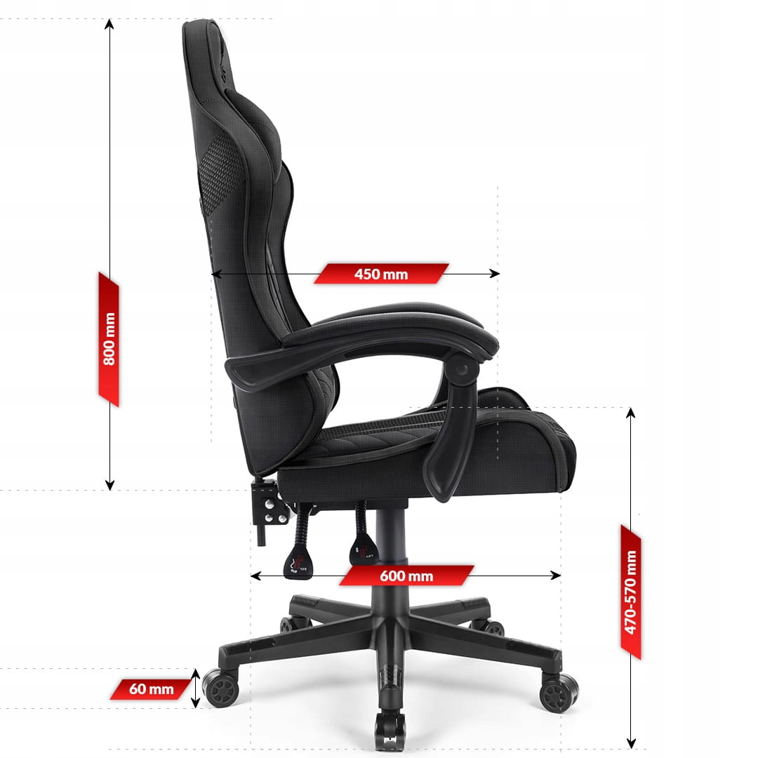 Игровое кресло Hell's Chair HC-1004 чёрное - фото 3 - id-p1938176485
