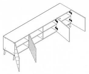 Тумба під телевізор Холлі 2,0 м 535х2000х400мм білий+білий глянець Світ Меблів, фото 2