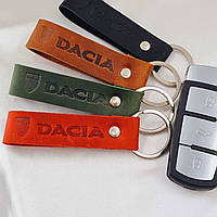 Брелок DACIA, Шкіряний брелок для ключів авто дація, Автобрелок для ключів шкіра