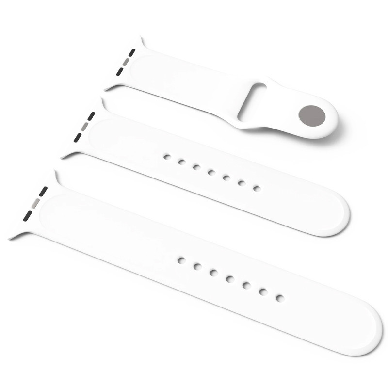 Силіконовий ремінець для Apple Watch Sport Band 42(ser.1-3)/44/45/46/49mm (S/M & M/L) 3pcs Білий / White