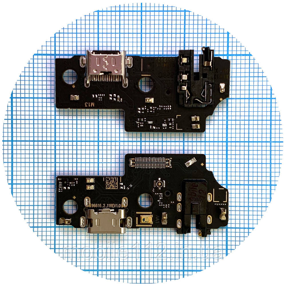 Шлейф Samsung Galaxy A04 A045F з роз'ємами зарядки та навушників, мікрофоном - нижня плата (AAA), фото 1