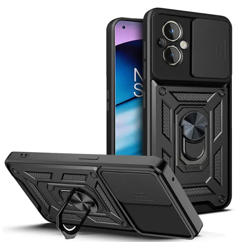 Протиударний чохол Camshield Serge Ring для Xiaomi Poco M5 | Броньований з кільцем-підставкою Чорний, фото 1