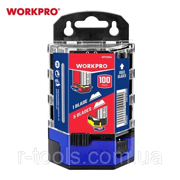 Лезо трапецієподібне для ножа 100 шт SK2 WORKPRO PRO WP213004