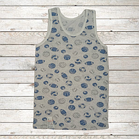 Трикотажна майка, біла з малюнком М'ячі