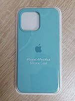 Чехол для Iphone 14 Pro Max Silicone мятно-голубой, бирюзовый