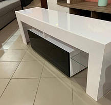 Тумба під телевізор Моніка 500х1400х350мм німфея альба лак + чорний глянець Світ меблів, фото 4