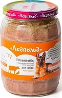 Вологий корм для собак Леопольд М'ясний корм із телятиною і м'ясом качки (рис, овочі), 720 г