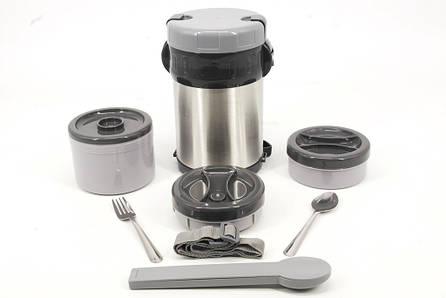 Термос для їжі 2 л 3 судочка Aplus, фото 1