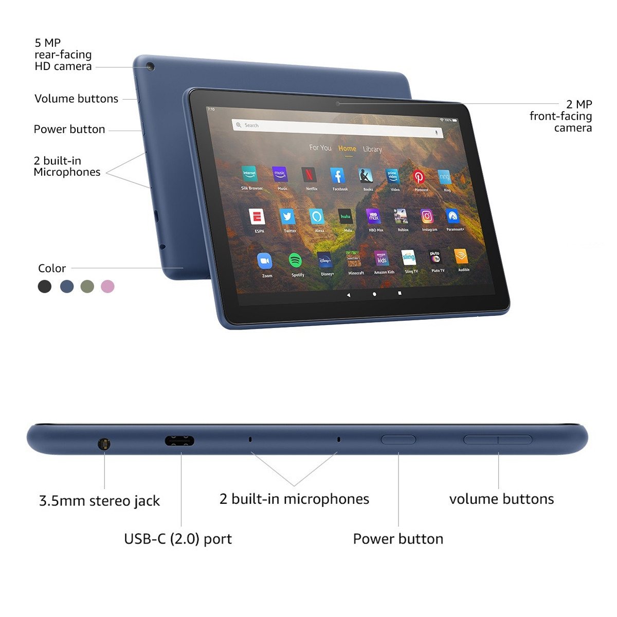 Купить Планшет Amazon Fire HD 10 (11th gen, 2021) 3/32GB Black ...