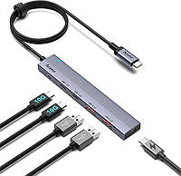 Концентратор Aceele USB 3.2 Gen 2 с 2 портами USB-A и 2 портами USB-C и портом питания USB C (можно заряжать т