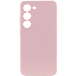 Чохол Silicone Cover Lakshmi Full Camera (AAA) для Samsung Galaxy S22 | Мікрофібра Рожевий / Pink Sand