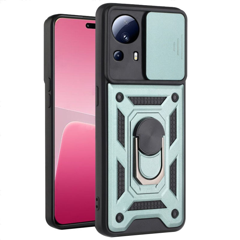 Протиударний чохол Camshield Serge Ring для Xiaomi 13 Lite | Броньований з кільцем-підставкою Зелений, фото 1