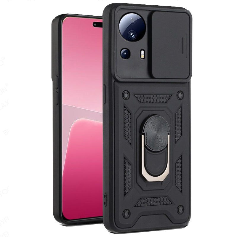 Протиударний чохол Camshield Serge Ring для Xiaomi 13 Lite | Броньований з кільцем-підставкою Чорний, фото 1