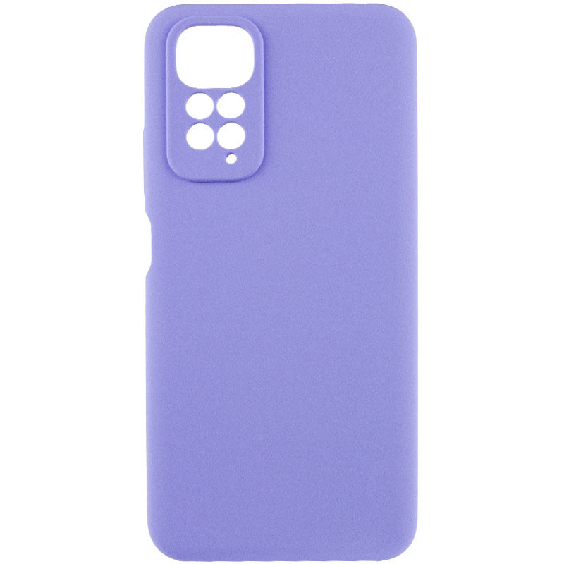 Чохол Silicone Cover Lakshmi Full Camera (AAA) для Xiaomi Redmi Note 11 (Global) / Note 11S | Мікрофібра Бузковий / Dasheen, фото 1