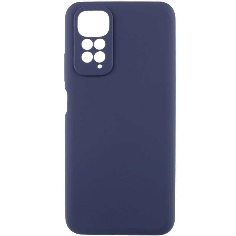 Чохол Silicone Cover Lakshmi Full Camera (AAA) для Xiaomi Redmi Note 11 (Global) / Note 11S | Мікрофібра Темно-синій / Midnight, фото 1