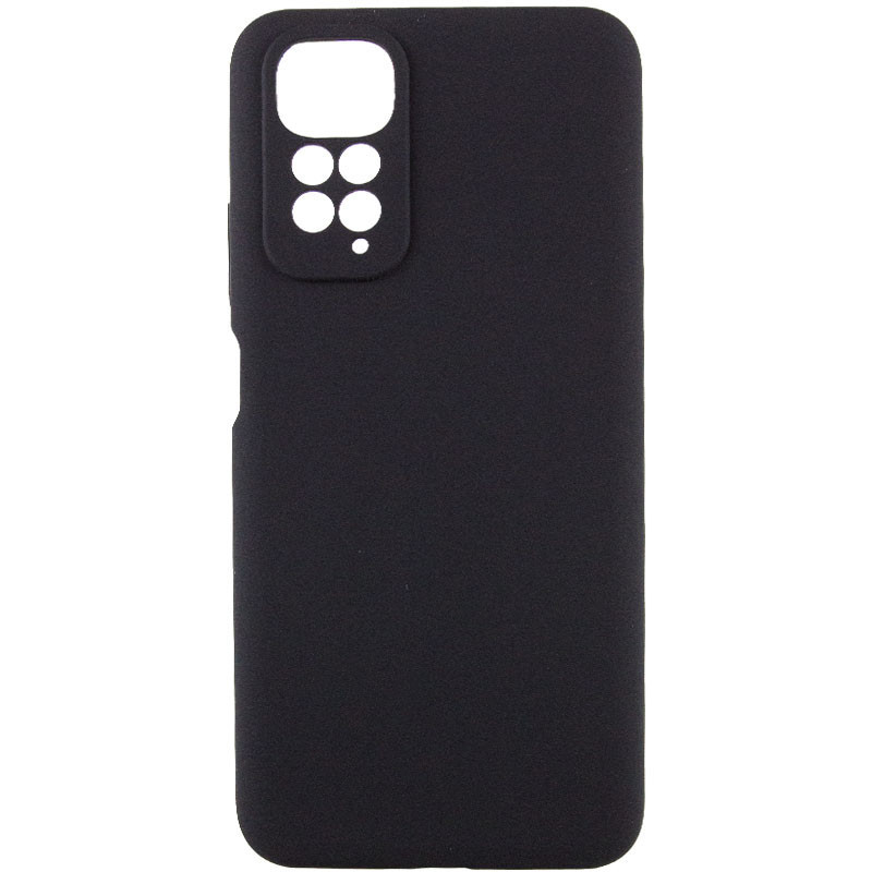Чохол GETMAN Liquid Silk Full Camera для Xiaomi Redmi Note 11 (Global) / Note 11S | TPU + Мікрофібра Чорний / Black, фото 1
