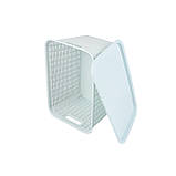 Кошик для білизни з кришкою Supretto універсальний пластиковий 20 л, м'ятний, фото 3