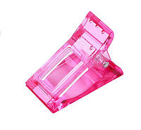 Многоразовый пластиковый зажим прищепка для фиксации верхних форм типс наращивание ногтей полигелем розовый