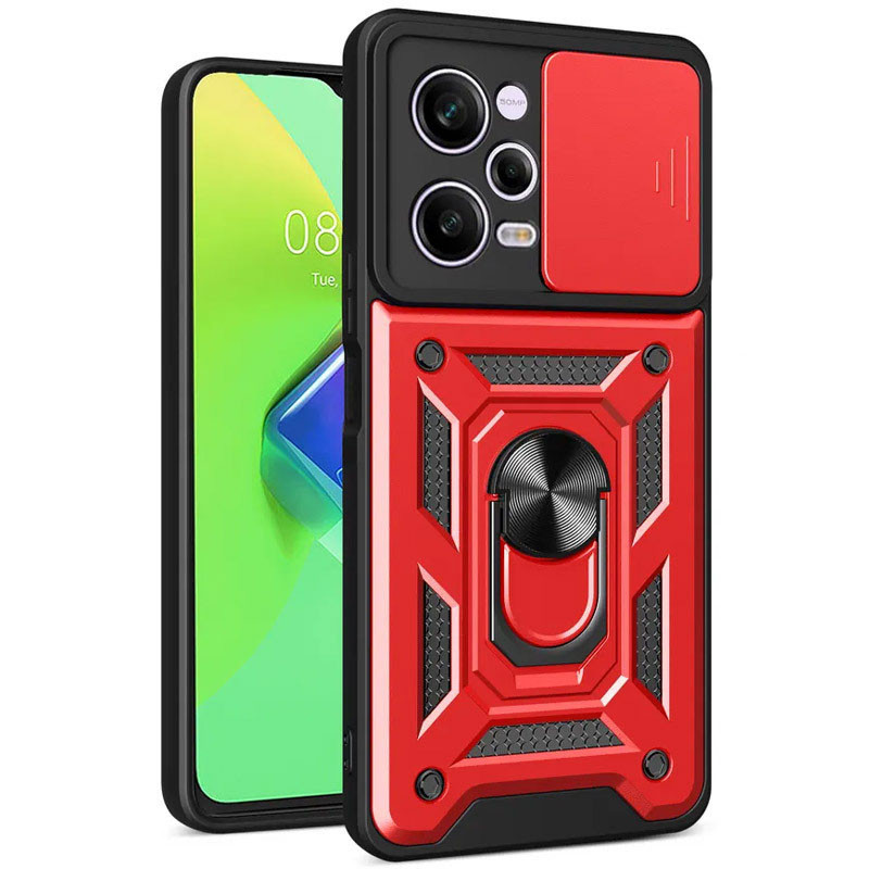 Протиударний чохол Camshield Serge Ring для Xiaomi Redmi Note 12 Pro 5G | Броньований з кільцем-підставкою Червоний, фото 1