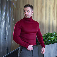 Стильный базовый красный свитер Pobedov Axelrod, Осенний яркий гольф на каждый день M