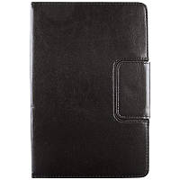 Универсальный кожаный чехол книжка для планшета 7-8" Черный