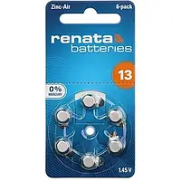 Батарейки Renata ZA13 для слуховых аппаратов (6 шт) BE