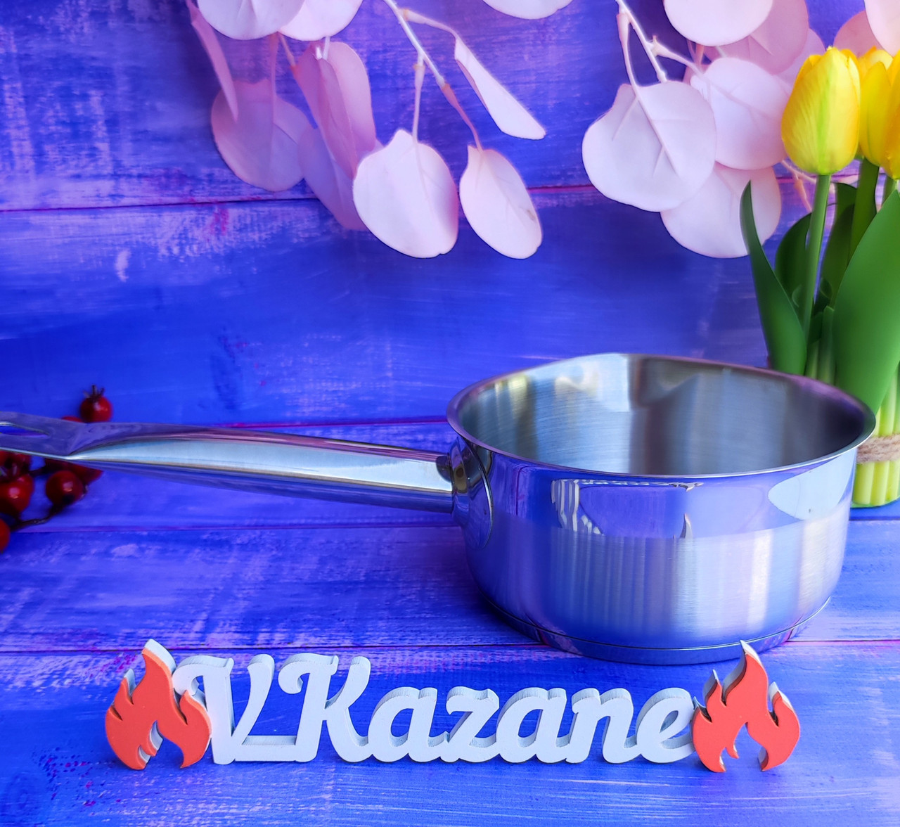 Сотейник ківш із неіржавкої сталі 0.75 л Maestro MR-3502-14S Ківш неіржавка індукційне дно, фото 1