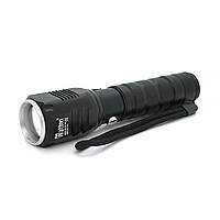 Ліхтар ручний Watton WT-087, 1LED Cree T6, 10W, 5 режимів, 18650/2800mah (перехідник 3*AAA), Black, IP44, СЗУ + АЗУ, 120х33х33мм,