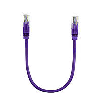 Патч-корд литой RITAR, UTP, RJ45, Cat.5e, 0,25m, фиолетовый, Cu (медь)