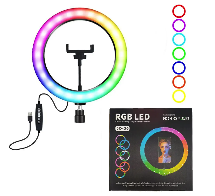 Кільцева лампа RGB 3D-36 120 Lights 36см 14
