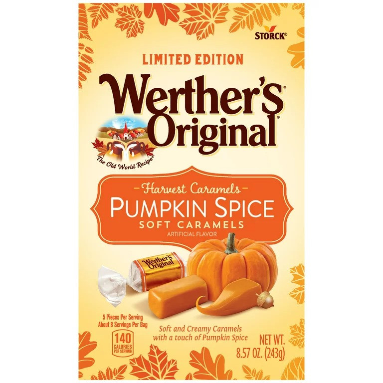 Цукерки Werther's Original Harvest Pumpkin Spice Soft Caramel Candy 243g