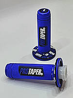 Грипсы руля Protaper 22мм с вставкой ручки газа синие