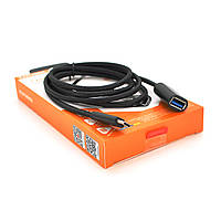 Переходник iKAKU KSC-754 AILUN Type-c(Male) to USB female USB3.0 charging data extension cable Black, Box 1,2м