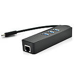 Type-C-хаб, 3хUSB 3.0 + 1 Gigabit Lan, Black, Box, фото 2