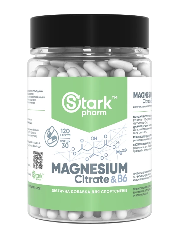 Цитрат магнію з вітаміном B6 Stark Pharm Magnesium Citrate +B6 120 капс.