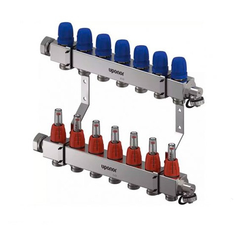 Сталевий колектор з витратомірами Uponor Vario С 7x3/4 Euro