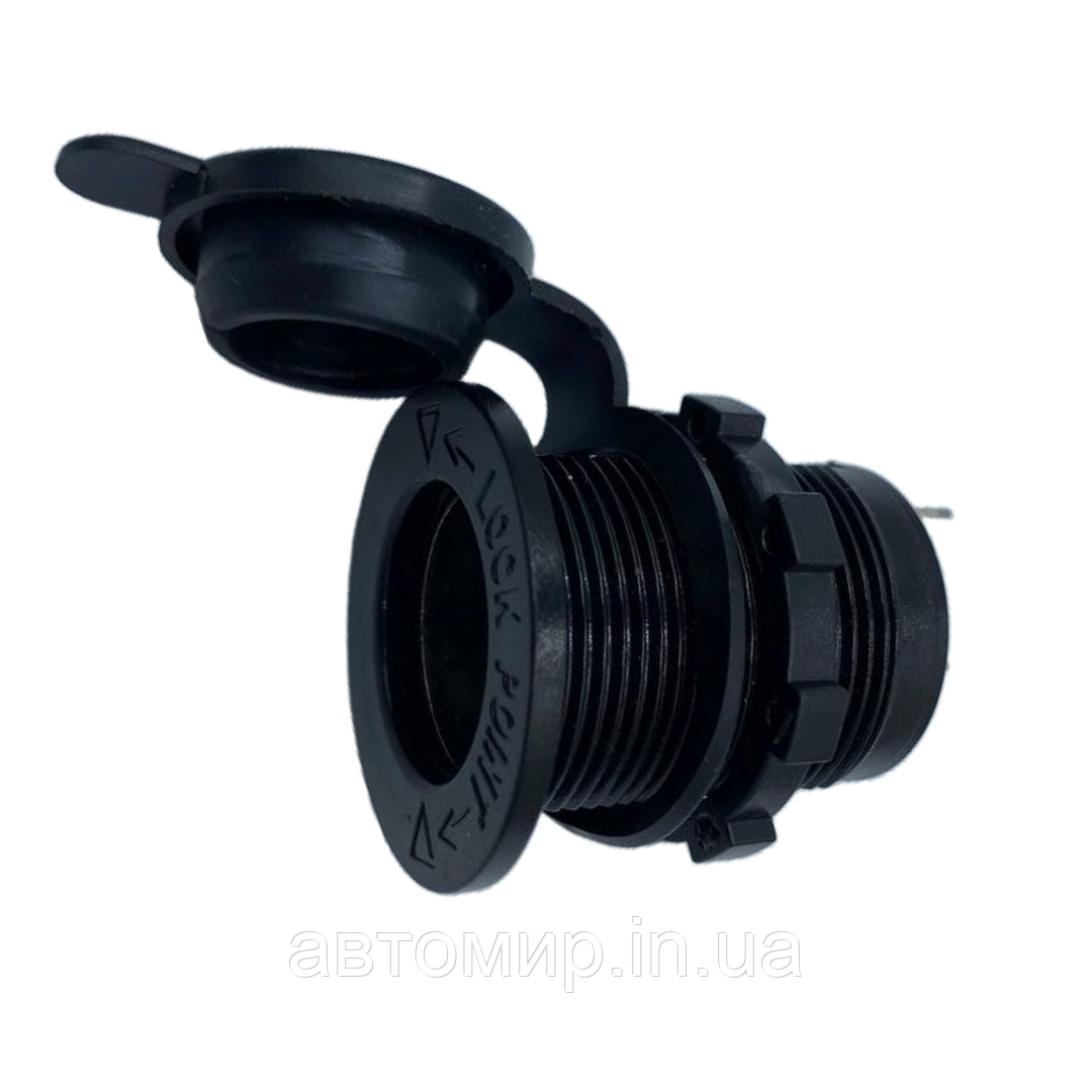 Гніздо пластм. під штекер прикурювачарізне з кришкою, фото 1