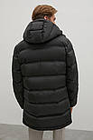 Подовжений чоловічий пуховик Finn Flare FAC21032-200 чорний 2XL, фото 5